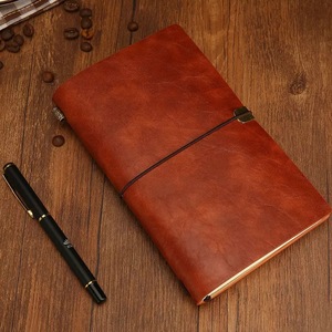 B5 <span class=keywords><strong>A6</strong></span> Cuadernos de cuero de negocios disponibles Diario Forrado en blanco Impreso Hojas sueltas Carpeta de 6 anillas Planificador para regalos de diario - Product Image 2
