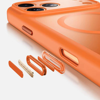 Coque de téléphone givrée avec bouton appareil photo pour iPhone 18 Pro Max 17 Air 16 Pro Max, chargement magnétique sans fil, coque rigide mate antichoc
