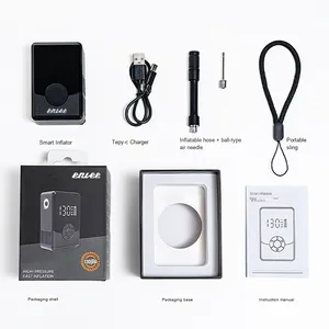 Pompe électrique à affichage numérique rechargeable ENLEE pour vélo Mini <span class=keywords><strong>gonfleur</strong></span> <span class=keywords><strong>rapide</strong></span> avec valve Schrader haute pression Pompe intelligente - Product Image 6