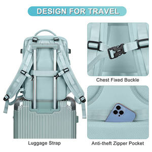 Custom Women Travel Backpack <b>Shoe</b> Compartment Carry on Backpack <b>Hiking</b> Waterproof Outdoor Sport Rucksack Travel Backpack - Product Image 5