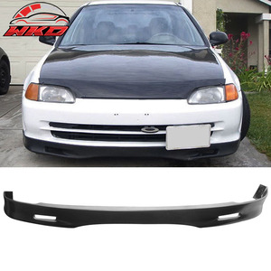 Compatible con Honda Civic Sedan Coupe 2001-2003, Labio de Parachoques Delantero Estilo Spoon, Sin Pintar, Negro - Product Image 1