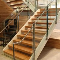 Escalier en tube carré métallique sur mesure, escalier moderne en poutre métallique pour maison résidentielle
