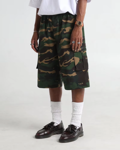 <b>Men's</b> Camouflage Cargo Bermuda <b>Shorts</b> Elastic Waist Mid Rise Casual With Pockets 100% Polyester Woven Fabric OEM ODM Customized - Product Image 3