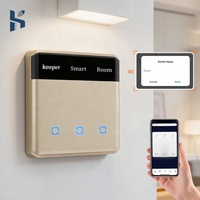 Interrupteur mural intelligent à écran tactile LED avec panneau en verre pour affichage de nom, idéal pour la maison et l'automatisation de bureau (DIY, Royaume-Uni)