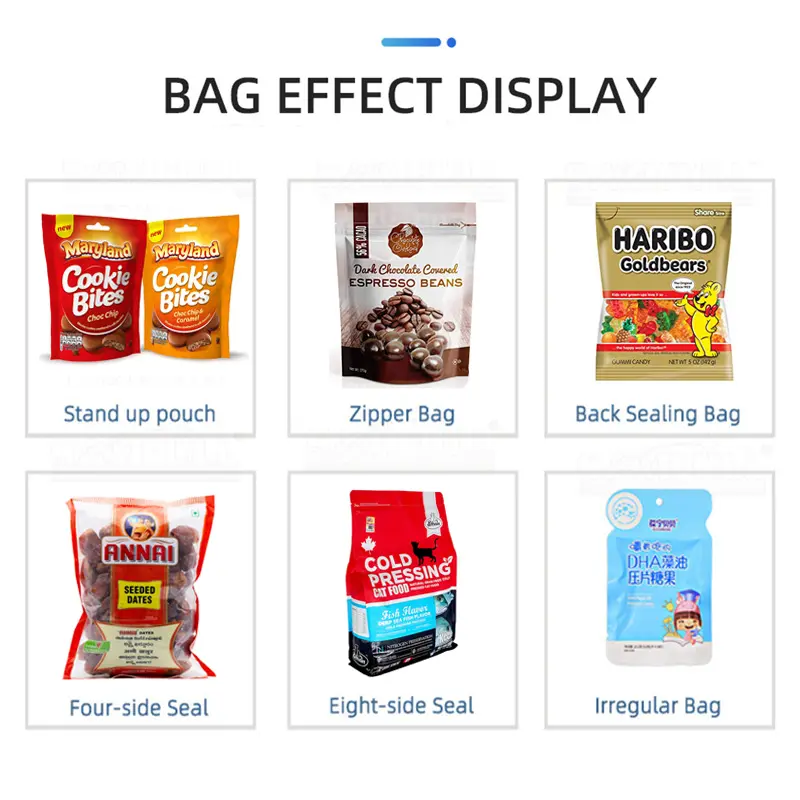 Automatic rotary premade bag dried fruit nuts packing machine stand up pouch chocolate cake biscuit doypack packing machine