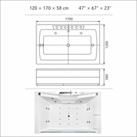 Baignoire d'angle en acrylique OEM pour spa à domicile avec panneau latéral en verre incliné et marchepied intégré 1200x1700mm