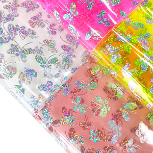 Farfalle Laser colorate Glitter in ecopelle stampa di <span class=keywords><strong>immagini</strong></span> Film plastico in Pvc per la realizzazione di sacchetti di cancelleria - Product Image 3