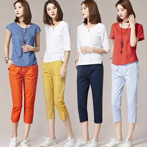 Short taille haute <span class=keywords><strong>en</strong></span> coton et <span class=keywords><strong>lin</strong></span> <span class=keywords><strong>blanc</strong></span> pour <span class=keywords><strong>femme</strong></span> Coupe ample surdimensionnée Respirant pour le printemps et l'été Tenue décontractée - Product Image 1