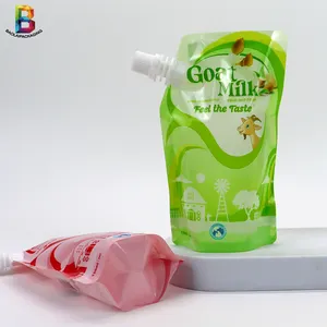 Digital Printing Custom Plastic Stand up Filling Liquid 30ml 200ml 250ml Milk Juice Beverage Sealing Spout Pouch