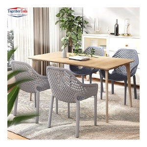 Fauteuil d'extérieur moderne en plastique tressé résistant aux intempéries, léger, avec design ergonomique en maille pour jardin - Product Image 3