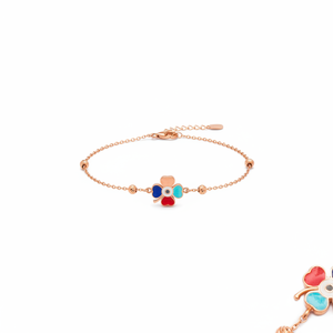 Enamel Eye <b>Clover</b> Design Zircon Charm <b>Bracelet</b> Wholesale Turkish Handmade Trendy Style Elegant 925 Sterling Silver Jewelry Third - Product Image 2