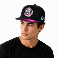 Topi Snapback Kanvas Sporty, Dapat Disesuaikan, Pinggiran Datar, Bordir Logo 3D Custom, Unisex, Grosir