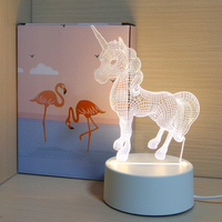 Veilleuse 3D OEM Moderne Cadeau Décoratif Enfants Illusion Optique Lampes Noël Chambre LED Veilleuse Acrylique
