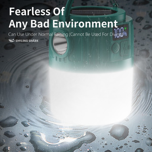 Smiling Shark Solar Camping <b>Light</b> LED 10000mAh <b>Waterproof</b> Outdoor Lantern for Rainy Weather Use - Product Image 1