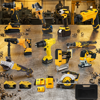 Ensemble d'outils électriques sans fil au lithium : perceuse, meuleuse, scie, raboteuse, routeur, marteau pour la construction, le bois, le métal et les réparations domestiques