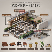 Belleza de moda, conjunto de muebles de restaurante de cuero de doble cara de lujo moderno, silla y mesa, bar, restaurante, cabina, sofá, banco