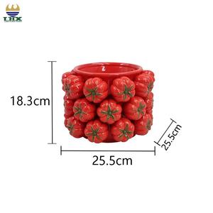 Moderno vaso <span class=keywords><strong>di</strong></span> pomodoro <span class=keywords><strong>in</strong></span> <span class=keywords><strong>ceramica</strong></span> nordica glassa rossa 3D Design <span class=keywords><strong>di</strong></span> frutta <span class=keywords><strong>centrotavola</strong></span> da tavolo per la cucina <span class=keywords><strong>di</strong></span> casa da pranzo decorazione stile Art déco - Product Image 5