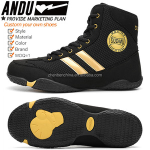 Botas de boxeo de moda profesional talla 36-46 zapatos de lucha de cuero con logotipo personalizado Fitness gimnasio entrenamiento zapatos de boxeo hombres mujeres - Product Image 6