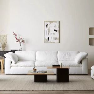 Modern Minimalist Living Room Furniture Sponge Down Filling Modular Cloud Cotton Linen Fabric - Product Image 2
