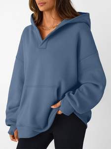 RUIQUWIN vêtements pour femmes hiver sweats à capuche couleur unie lâche à manches longues à capuche poches décontracté respirant vêtements de sport - Product Image 4