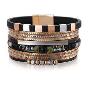 Nautical <b>Leather</b> <b>Bracelet</b> Viral Marketing Potential Etched Patterns Steel Holiday Gift for Women Nickel Free Content - Product Image 2