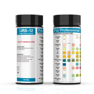 Bandelettes de test <span class=keywords><strong>urinaire</strong></span> OEM/ODM URS-12 12-en-1 (<span class=keywords><strong>albumine</strong></span>, globules blancs, glucose) - 100 bandelettes/flacon, durée de conservation de 2 ans - Product Image 2