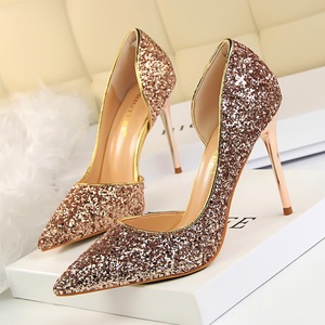 New Arrival European Fashion Bling Sequin Chaussure Femme Talon <b>Slide</b> Sandals Women Heels for Sexy Ladies Mules - Product Image 3