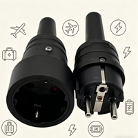 Prise électrique mâle en caoutchouc EU 16A 250V, type Schuko, connecteur industriel robuste et réutilisable pour atelier