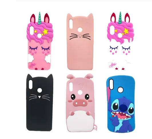 Silicone Phone Cases For Huawei P30 Lite Case Cute Unicorn Cat Bear Cartoon Back Shell Cases For Cellphone
