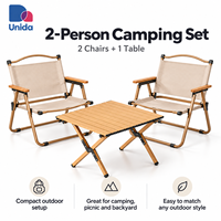 Ensemble de meubles de camping portables pour l'extérieur, chaise pliante Kermit et table pliante pour jardin, terrasse, camping en bord de lac