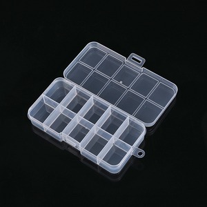 Transparent PP Plastic Storage Box 10 Compartments Rectangle Jewelry Beaded Items Fishing Gear Accessories Organizing Container - Product Image 1