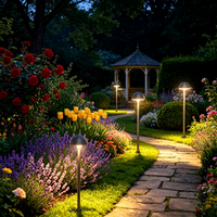 LED-Gartenleuchten für Außenbereich, Wasserdichte Dekorative Pilz-Graslichter, Dreifarbig 2700K/3000K/4000K, Kupfergehäuse