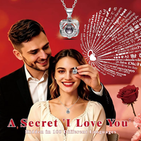 Collier Cœur Rose Rouge Éternelle « Pour Toi » – Chaîne en Métal Élégante, Cadeau Romantique pour Maman, Saint-Valentin et Plus Encore