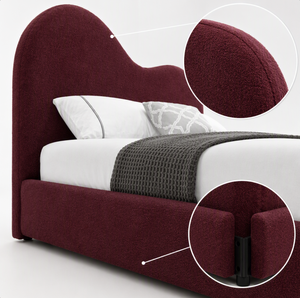 <span class=keywords><strong>Letto</strong></span> Imbottito Moderno Minimalista Basso <span class=keywords><strong>con</strong></span> Contenitore, in Tessuto Teddy Bianco Stile Ondulato, <span class=keywords><strong>con</strong></span> Sistema Idraulico, Matrimoniale - Product Image 5