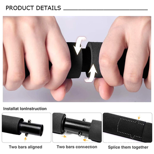 Kit de <span class=keywords><strong>barre</strong></span> de Pilates en acier de haute qualité <span class=keywords><strong>avec</strong></span> bandes de résistance, sangle d'ancrage de porte portable pour entraînement de fitness complet du corps et renforcement musculaire - Product Image 2