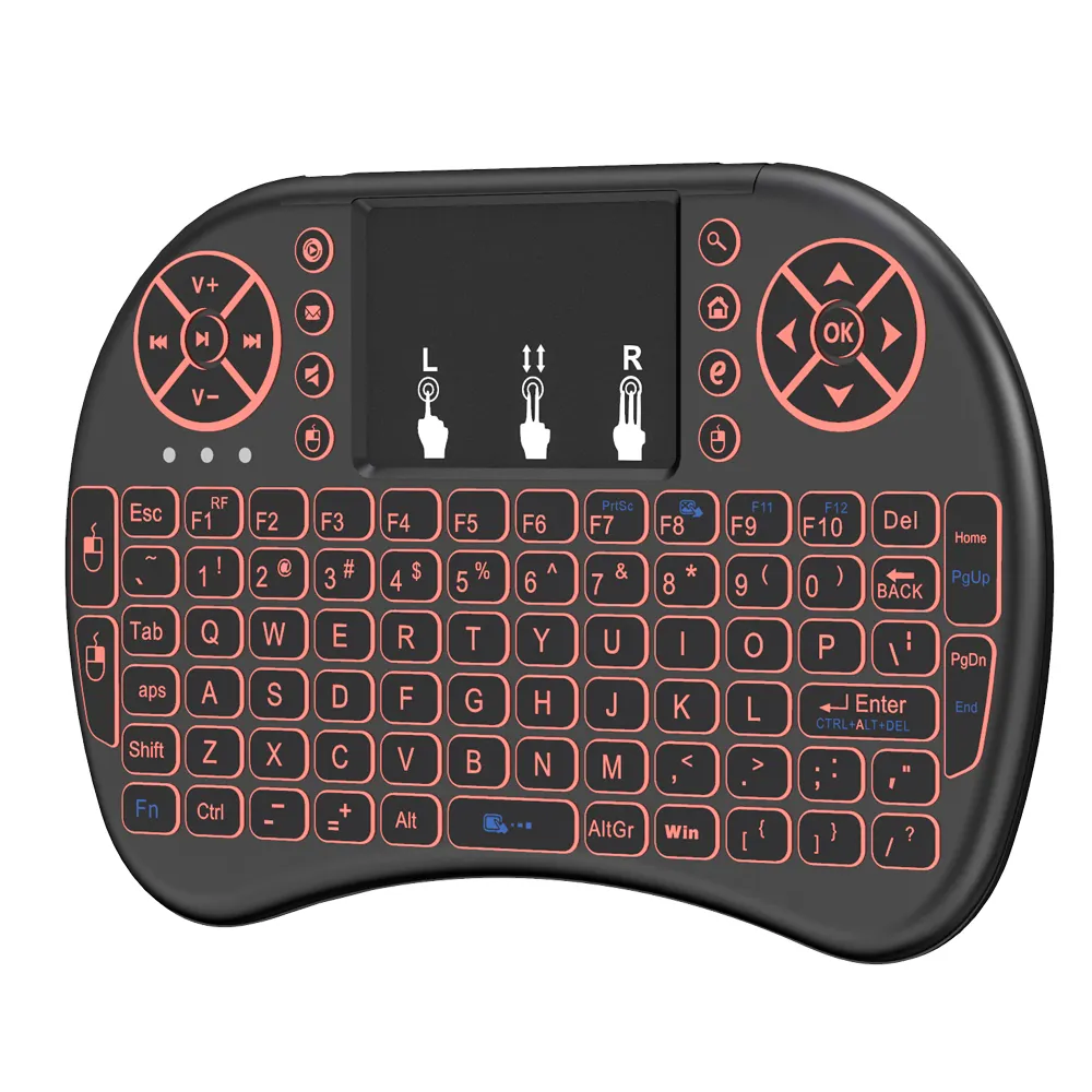 Mini clavier sans fil universel I8 2.4 ghz, avec souris et télécommande intelligente, vente en gros