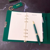 Set de Regalo de Cuaderno de Hojas Sueltas de Lujo, A5/A6/A7, Cuero PU, Hebilla Metálica, Agenda con Acabado Aceitado, Tapa Dura, Material de Oficina