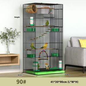 Maison de luxe grande hauteur perroquet Cage à oiseaux grande Villa fer Construction métal oiseau Wren Cage écologique grande Cage d'élevage - Product Image 4