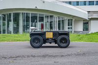Tondeuse sans fil industrielle R1 48V : Moteur double 850W, 360 °   Direction arrière, lame à ailettes droites, hauteur réglable de 20 à 100 mm.