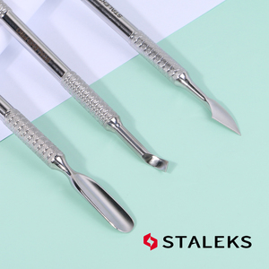 Pousse-ongles manuel <span class=keywords><strong>STALEKS</strong></span> Expert Series en acier inoxydable, outil de manucure, lame biseautée incurvée de style européen, pour ponçage manuel - Product Image 3