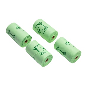 Umweltfreundliche, individuell bedruckbare, biologisch abbaubare und kompostierbare Plastik-Hundekotbeutel, nachhaltige BPI-zertifizierte Kotbeutel für Hunde und Katzen mit einfachem Cartoon-Design. - Product Image 5