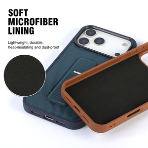 Étui <span class=keywords><strong>de</strong></span> téléphone portable 2-en-1 durable, antidérapant, antichoc, texturé tissé avec support pour iPhone 17 16 15 14 Pro Max et Samsung S25 - Product Image 3