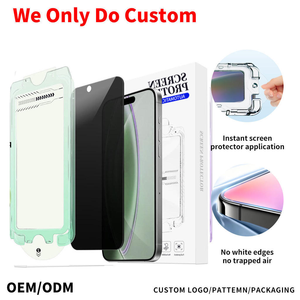 ฟิล์มกันรอยหน้าจอแบบใหม่ OEM สำหรับ iPhone 16 Pro Max  แบบพิมพ์ลายไหม ป้องกันความเป็นส่วนตัว  กระจกนิรภัย พร้อมอุปกรณ์จัดตำแหน่งอัตโนมัติ - Product Image 1