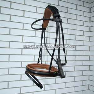 Brida de caballo de cuero ecuestre occidental con logotipo personalizado de deportes duraderos, brazada, elegante, cosida, modelo TAK 9440 - Product Image 1