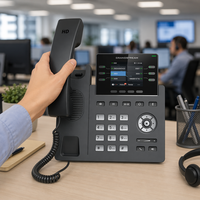 Téléphone IP Grandstream GRP2613 4 lignes, écran couleur LCD 2,8 pouces, Gigabit PoE, VoIP de bureau d'entreprise de qualité opérateur basé sur Linux, 24 numérotés virtuels