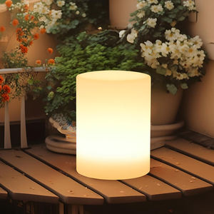 <span class=keywords><strong>Lampe</strong></span> de table cylindrique <span class=keywords><strong>LED</strong></span> rechargeable moderne à piles pour magasin, café, 16 couleurs RVB, télécommande - Product Image 3