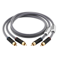 Câble audio RCA plaqué argent OFC ATAUDIO, une paire, HIFI stéréo 2RCA, interconnexion pour amplificateur, téléviseur, microphone, haut-parleur