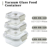 Boîte à lunch en verre personnalisée LEHE, design classique, récipient alimentaire en verre sous vide, compatible micro-ondes pour la cuisine ou les voyages