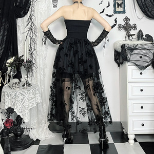 Vestido Corsé Gótico Elegante Transparente de Ajuste Ceñido Novia Oscura Tul sin Tirantes Estilo Punk Y2K - Product Image 5