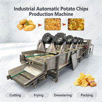 Máquina Automática para Producción de Papas Fritas, Maquinaria Comercial Integrada para Cortar, Freír y Empacar Papas Fritas